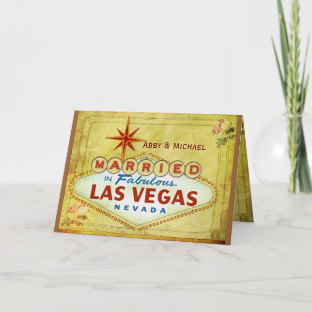 Verheiratet in fabelhaftem Las Vegas - Vintag Ankündigung (Vorderseite)