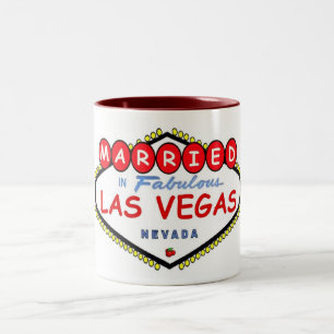 VERHEIRATET In Fabulous Las Vegas Cherry Logo Tass Zweifarbige Tasse