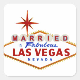 Verheiratet in Fabulous Las Vegas, Nevada Neon Sch Quadratischer Aufkleber
