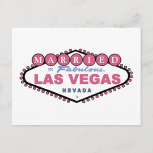 VERHEIRATET in Fabulous Las Vegas PINK Postkarte