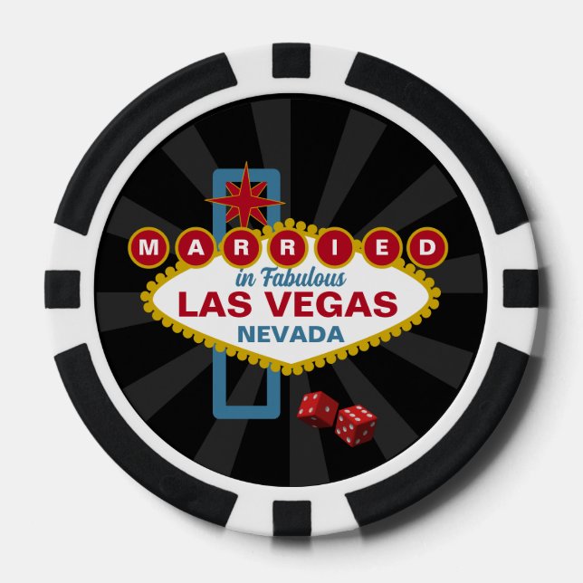 Verheiratet in fabulous Las Vegas Poker Chip Hochz (Vorderseite)