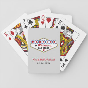 Verheiratet in Fabulous Las Vegas Wedding Monogram Spielkarten