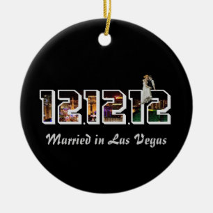 Verheiratet in Las Vegas 12 Verzierung 12 12 Keramik Ornament