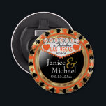 Verheiratet in Las Vegas Style - Orange Flaschenöffner<br><div class="desc">Flaschenöffner. In einem verheirateten Design im Las Vegas-Stil mit orangefarbenem und vergoldetem Metall-Look für Sie bereit zu personalisieren. Weitere Farben sind verfügbar. 📌 Wenn Sie weitere Anpassungen benötigen, klicken Sie bitte auf den Button "Weitere Anpassungen vornehmen" oder "Design anpassen oder bearbeiten" und verwenden Sie unser Designwerkzeug, um die Größe, den...</div>