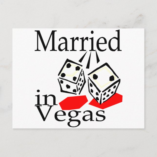 Verheiratet in Vegas (Würfel) Postkarte (Vorderseite)