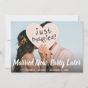 Verheiratet jetzt Party Später Foto Elopement Hoch