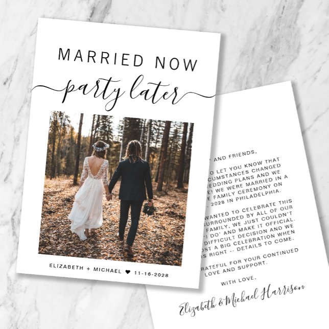 Verheiratet jetzt Party später Foto Hochzeitsankün (Von Creator hochgeladen)