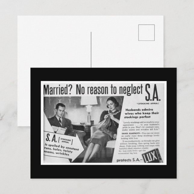 Verheiratet? Kein Grund, "S.A." zu vernachlässigen Postkarte (Vorne/Hinten)