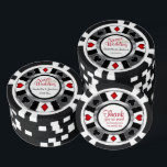 Verheiratet Las Vegas Style Pokerchips<br><div class="desc">Poker Chips im Casino-Stil. Verheiratet in Las Vegas. Mit tiefrotem, silberfarbenem, weißem und schwarzem Design. ✔ HINWEIS: ÄNDERN SIE NUR DIE VORLAGEBEREICHE, DIE SIE BENÖTIGEN! 😀 Sie können den Text bei Bedarf entfernen und neu hinzufügen, was immer Sie möchten und welchen Schriftart Sie möchten. 📌 Wenn Sie weitere Anpassungen benötigen,...</div>