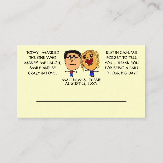 Verheiratet mein bester Freund Wedding Platzkarte (Vorderseite)