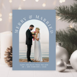 Verheiratet Merry Arch Foto Dusty Blue Weihnachten