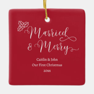 Verheiratet Merry Custom 1. Weihnachten Neu verhei Keramikornament