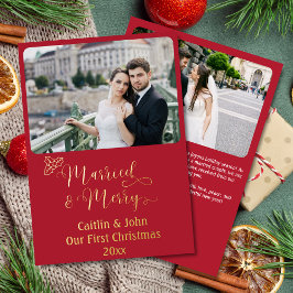 Verheiratet Merry Custom Newlyweds First Christmas Folien Feiertagskarte