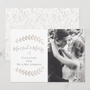 Verheiratet & Merry Einfache Schwarz-weiße Goldhoc