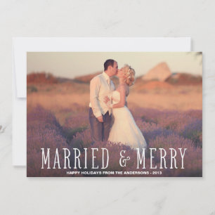 VERHEIRATET & MERRY FERIENFOTOKARTE FEIERTAGSKARTE