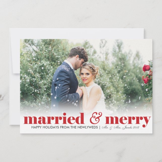 Verheiratet & Merry | Hochzeiten | Weihnachten Einladung (Vorderseite)