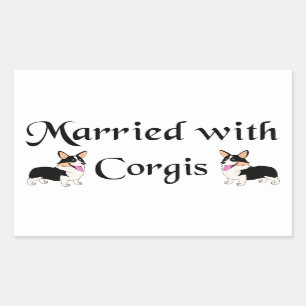 Verheiratet mit Corgis Rechteckiger Aufkleber
