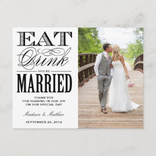 Verheiratet sein   Danke Foto Postkarte