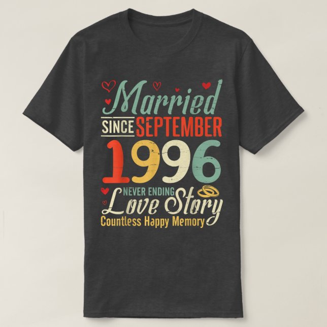 Verheiratet seit September 1996 - Die Liebe Sto wi T-Shirt (Design vorne)