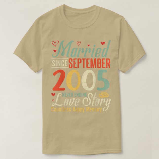 Verheiratet seit September 2005: Niemals beendet L T-Shirt (Design vorne)