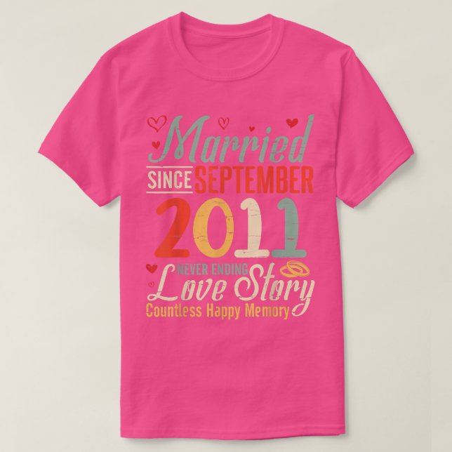Verheiratet seit September 2011: Niemals Ende der  T-Shirt (Design vorne)