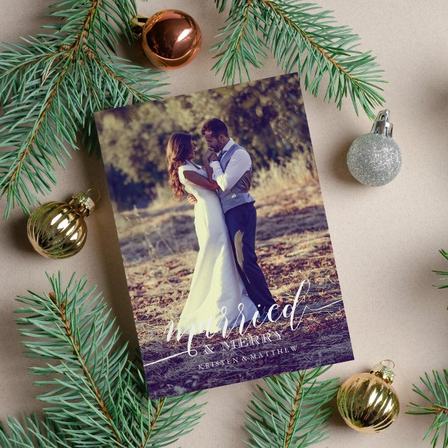 Verheiratet und froh feiertagskarte (Von Creator hochgeladen)