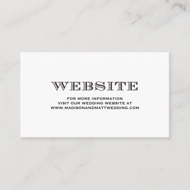 Verheiratet | Website-Karte für Hochzeiten Begleitkarte (Vorderseite)