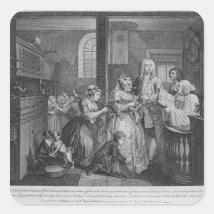 Verheiratet zu einem alten Zimmermädchen Quadratischer Aufkleber