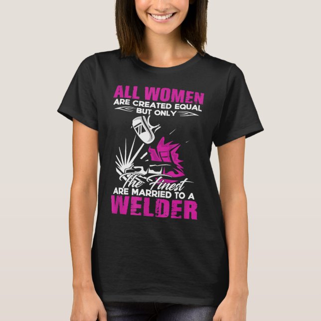 Verheiratet zu einer Welder Ehefrau Husband Couple T-Shirt (Vorderseite)