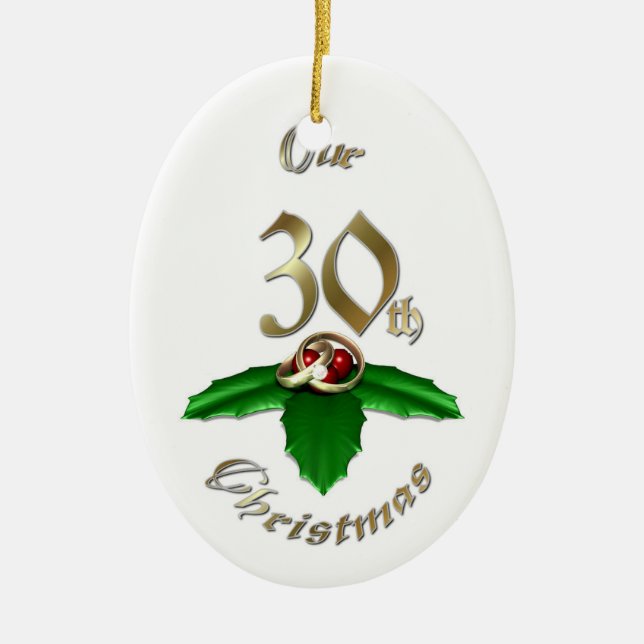 Verheiratete 30. Weihnachtsverzierung Keramik Ornament (Vorne)