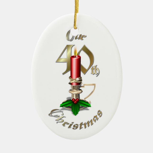 Verheiratete 40. Weihnachtsverzierung Keramik Ornament (Vorne)