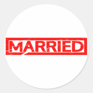 Verheiratete Briefmarke Runder Aufkleber