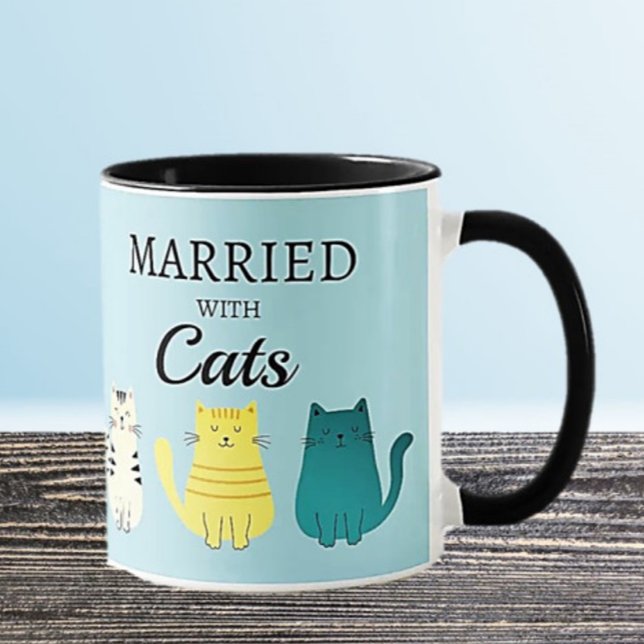 Verheiratete Cat Lover's Fun Gift Tasse (Von Creator hochgeladen)