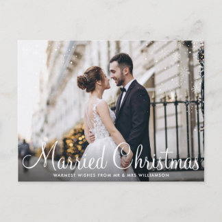 VERHEIRATETE CHRISTMAS | Foto mit weißem Skript Postkarte