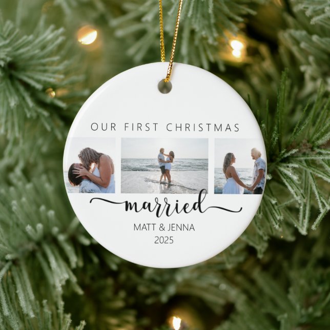 Verheiratete Erstweihnachtsdekoration Keramik Ornament (Baum)
