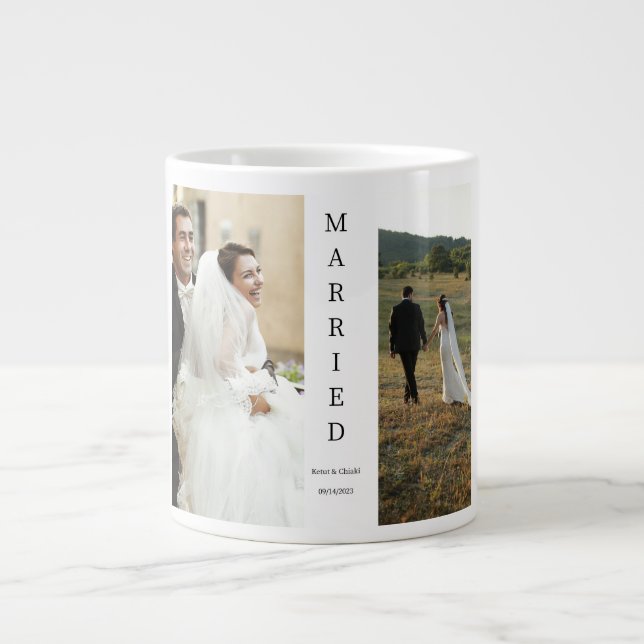 Verheiratete Foto Collage Tasse für Hochzeiten (Vorderseite)