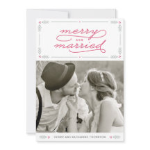 Verheiratete, frisch verheiratete Weihnachtsfotoka