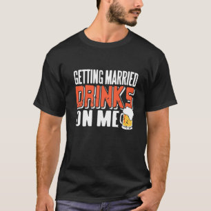 Verheiratete Getränke am Retro Cool Bachelor P T-Shirt