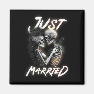 Verheiratete Halloween-Skelettbräune und Groomehe Magnet