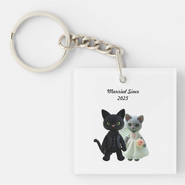 Verheiratete Katzen 2025 Schlüsselanhänger (Vorderseite)