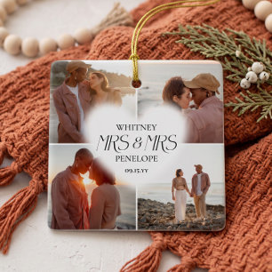 Verheiratete Mrs & Mrs Herz Foto-Collage Erinnerun Keramikornament