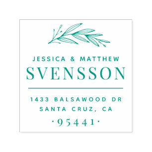 Verheiratete Paar-neue Adresse u. Hand gezeichnete Permastempel