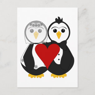 Verheiratete Pinguine in Liebe Postkarte