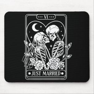 Verheiratete Skelett-Paare Tarotkarte Herr Frau Go Mousepad