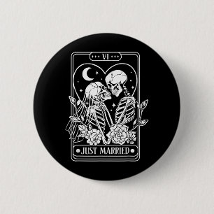 Verheiratete Skelett-Paare Tarotkarte Mr. Mrs. Got Button