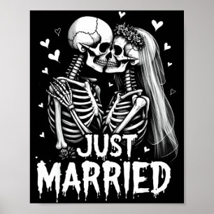 Verheiratete Skelette Braut und Bräutigam Hallowee Poster