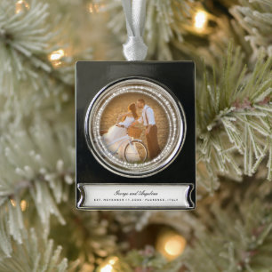 Verheiratete u. helle Glitzern-1. Banner-Ornament Silber