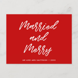 Verheiratete und frohe moderne Typografie Weihnach Postkarte