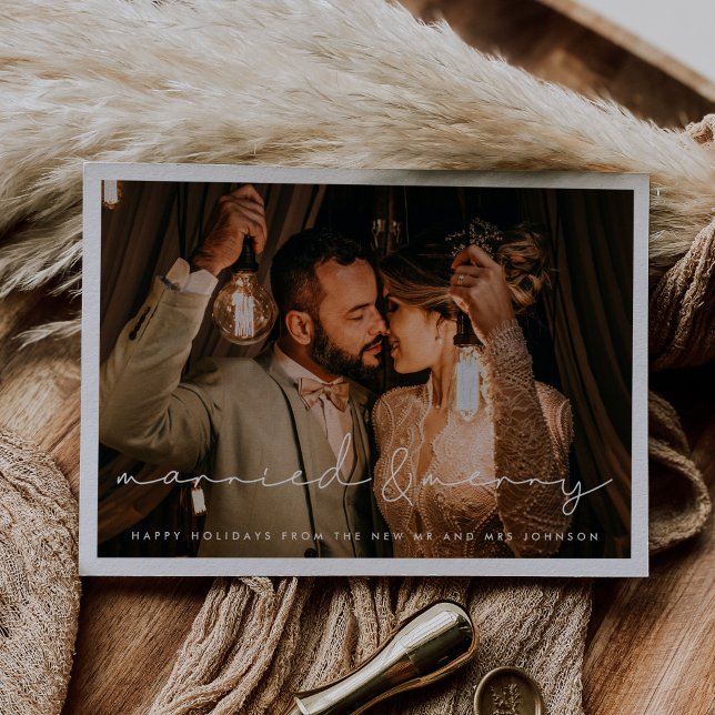 Verheiratete und fröhliche Minimalistische Weihnac Einladung (Von Creator hochgeladen)