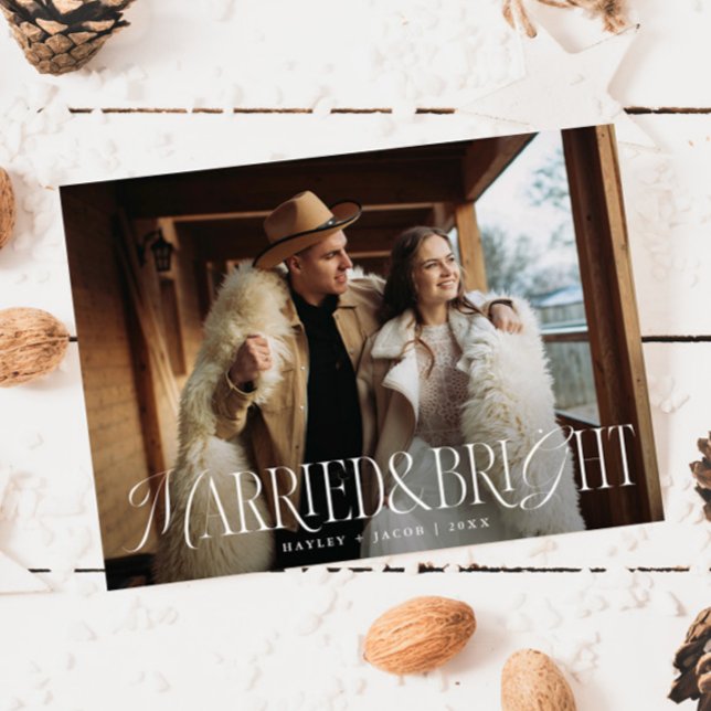 Verheiratete und helle Vintage Hochzeit Feiertagskarte (Von Creator hochgeladen)